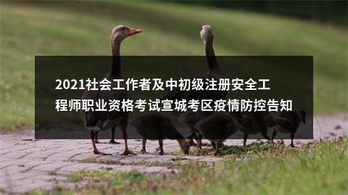 2021社会工作者及中初级注册安全工程师职业资格考试宣城考区疫情防控告知书（安徽） 图片